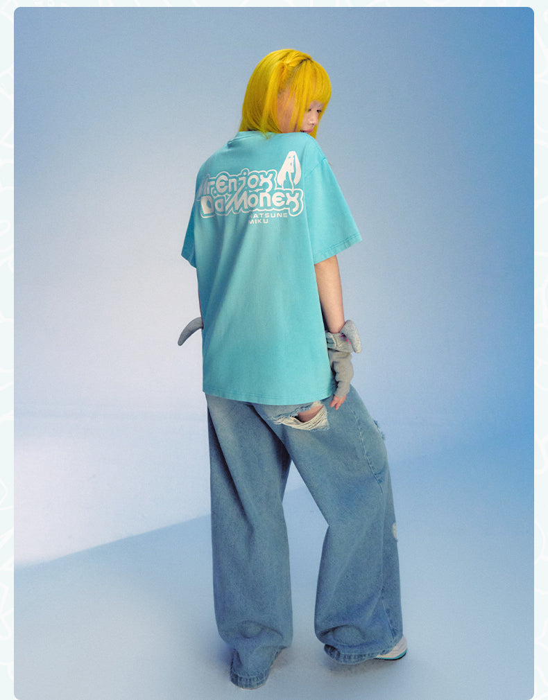 MEDM×Hatsune Miku Water-washed T-Shirts
