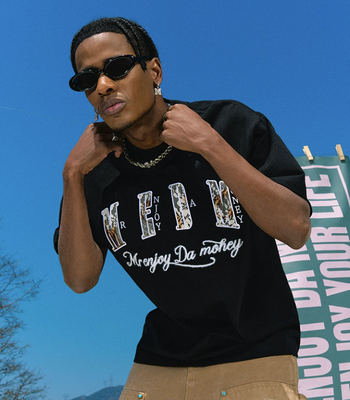 MEDM Lace Embroidery Lettering T-shirt