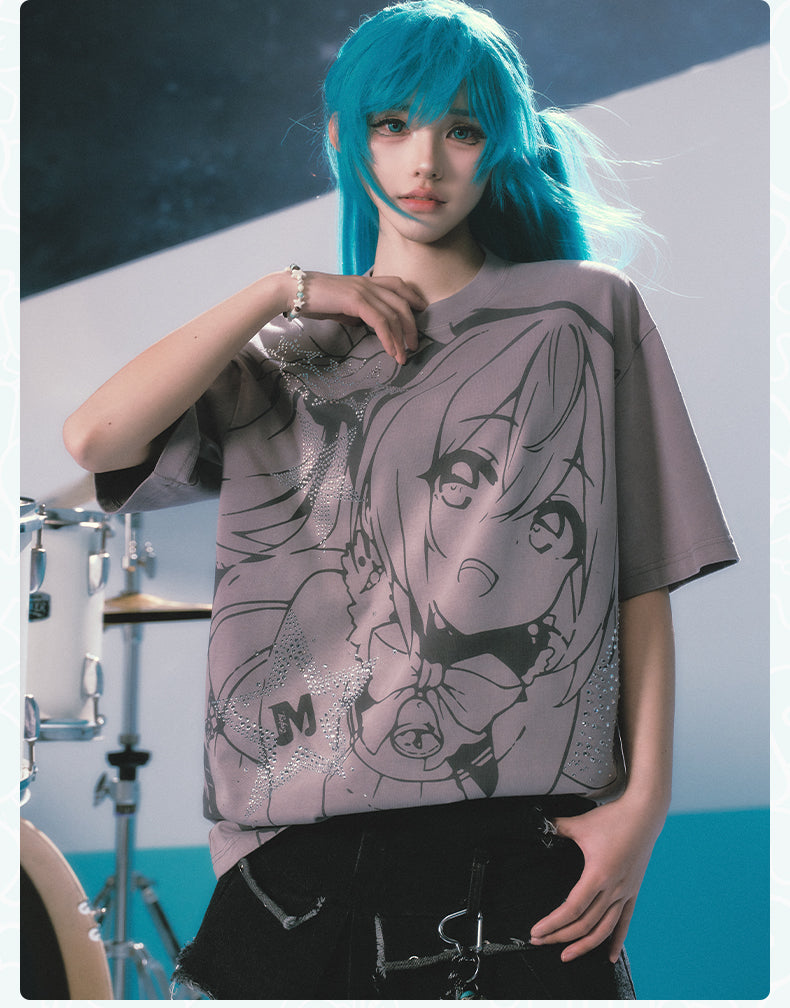 MEDM×Hatsune Miku Water-washed T-Shirts