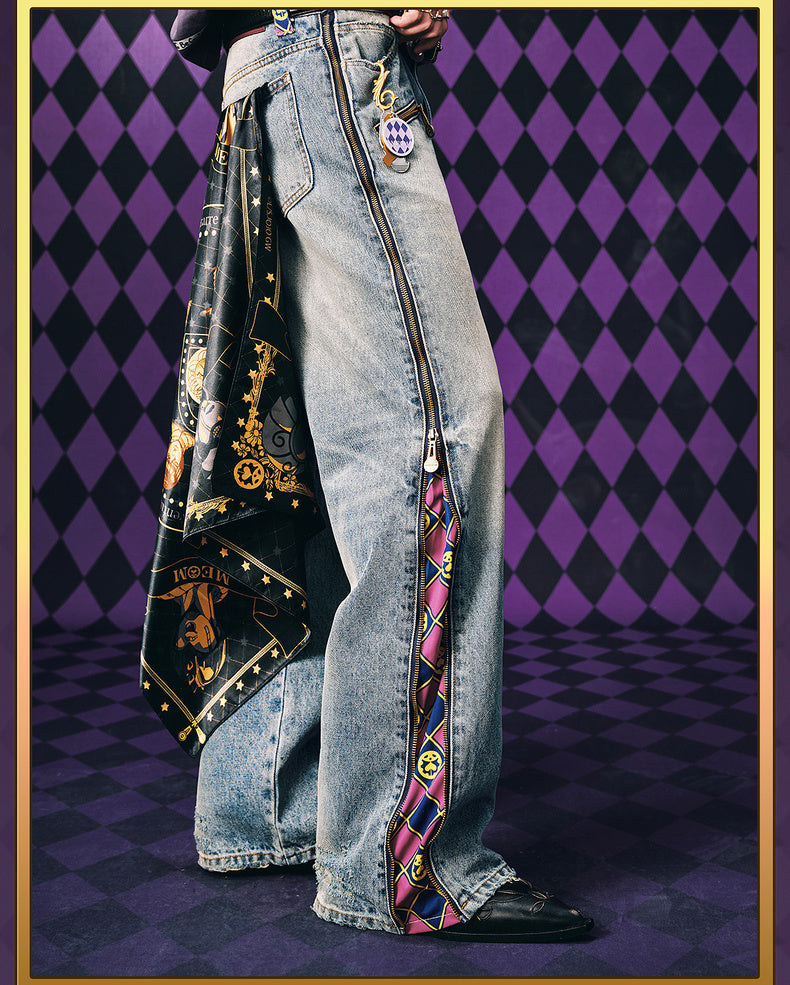 MEDM×JOJO's Bizarre Adventure Golden Wind Zipper jeans