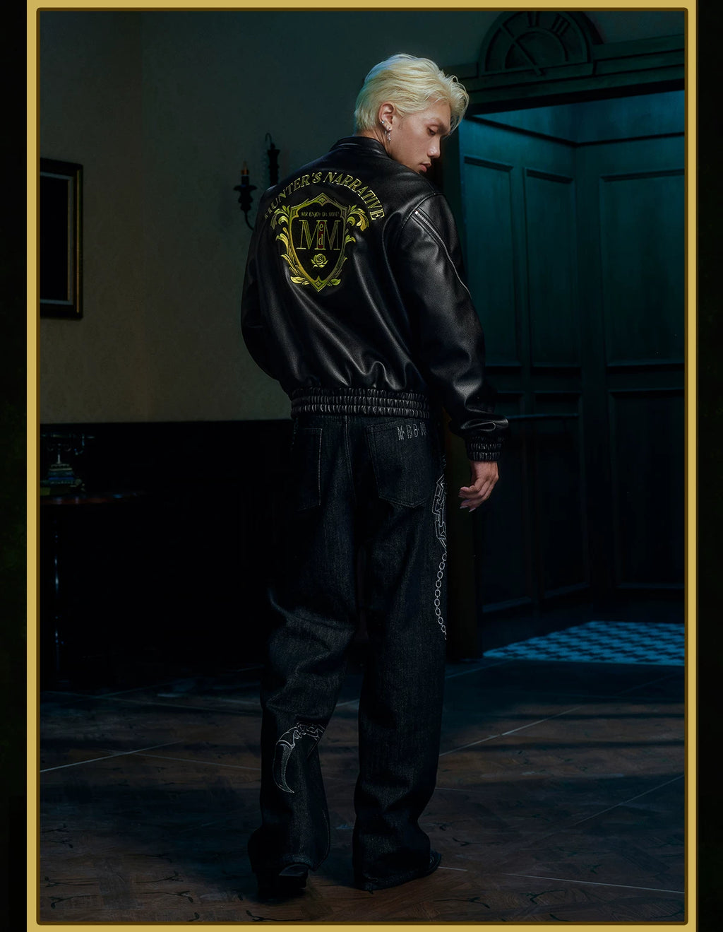 MEDM× Hunter PU leather jacket