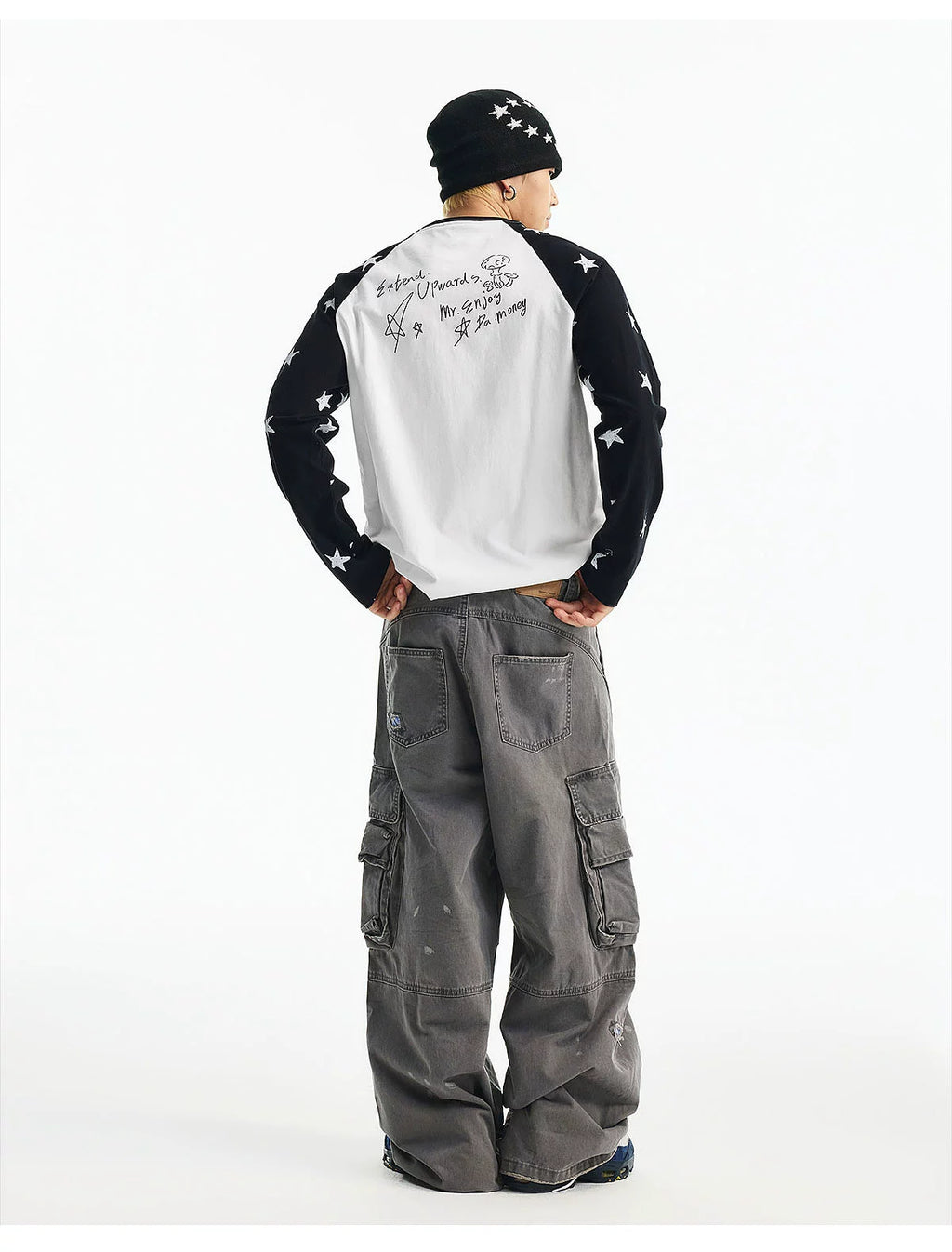 MEDM Spliced Star Pattern Long Sleeve
