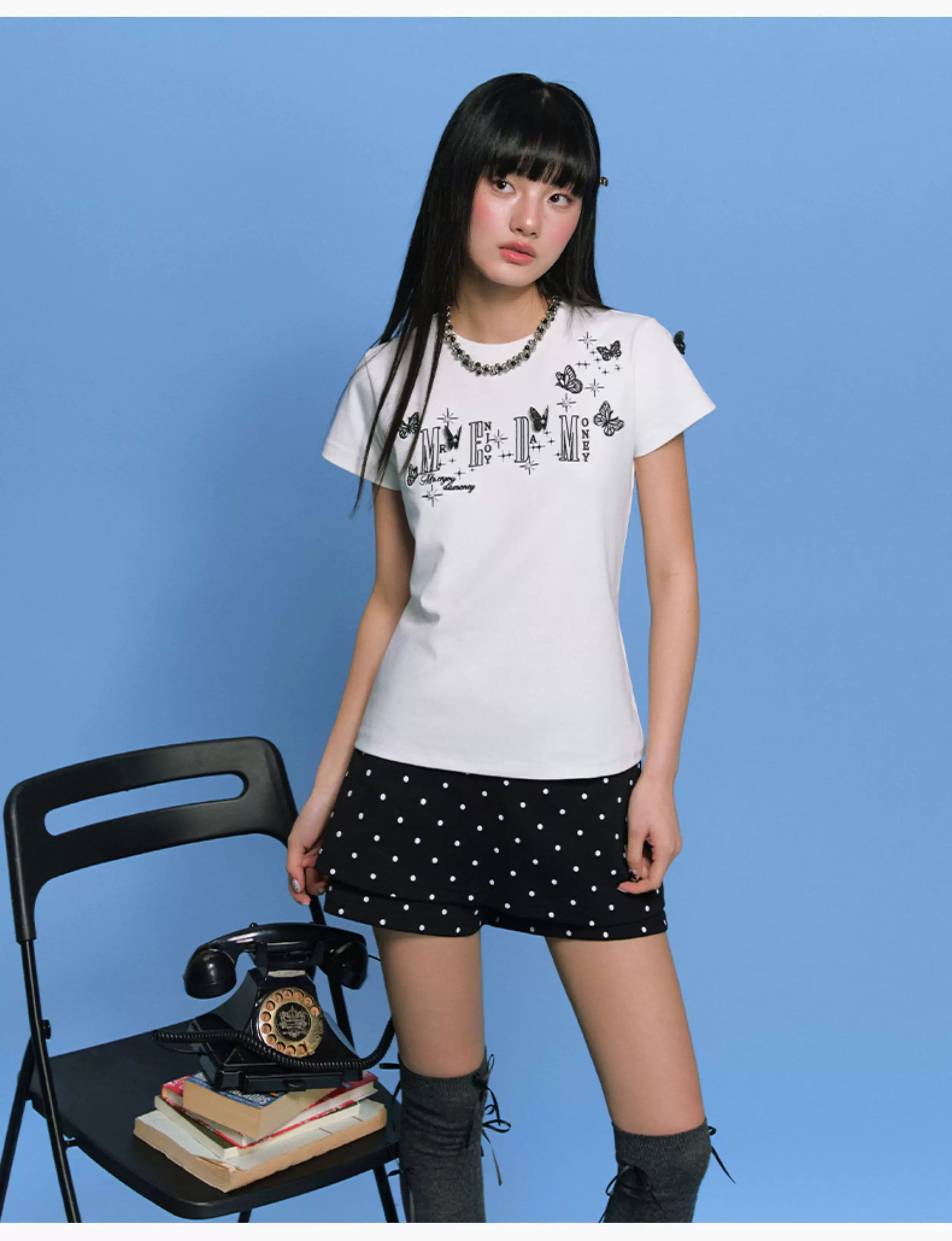 MEDM 3D Butterfly Embroidery T-shirt