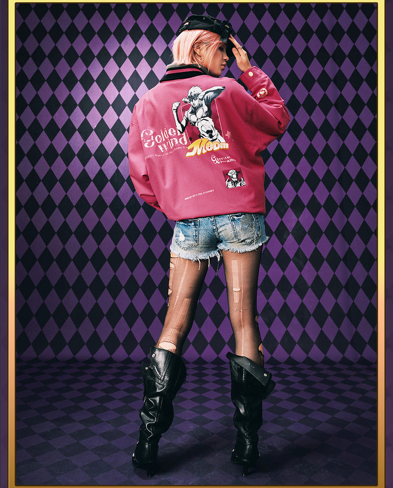 MEDM×JOJO's Bizarre Adventure Golden Wind Pink jacket