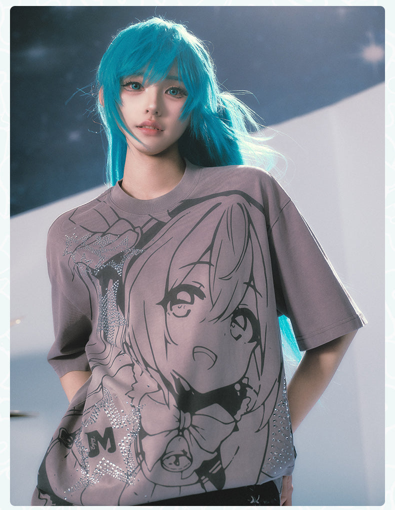 MEDM×Hatsune Miku Water-washed T-Shirts