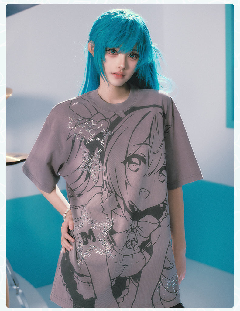 MEDM×Hatsune Miku Water-washed T-Shirts