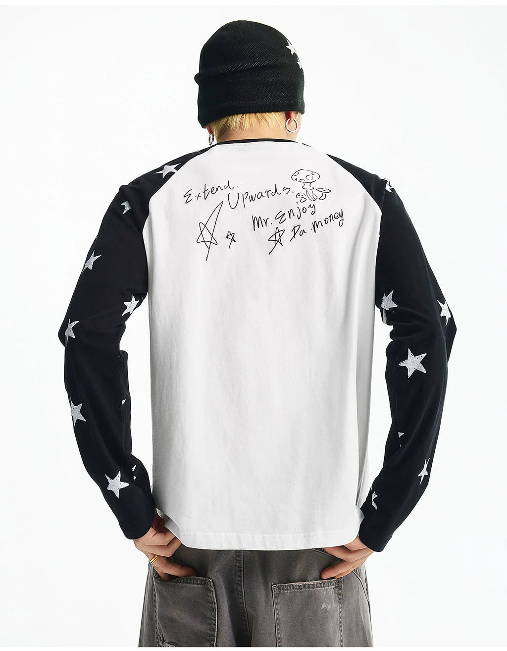 MEDM Spliced Star Pattern Long Sleeve