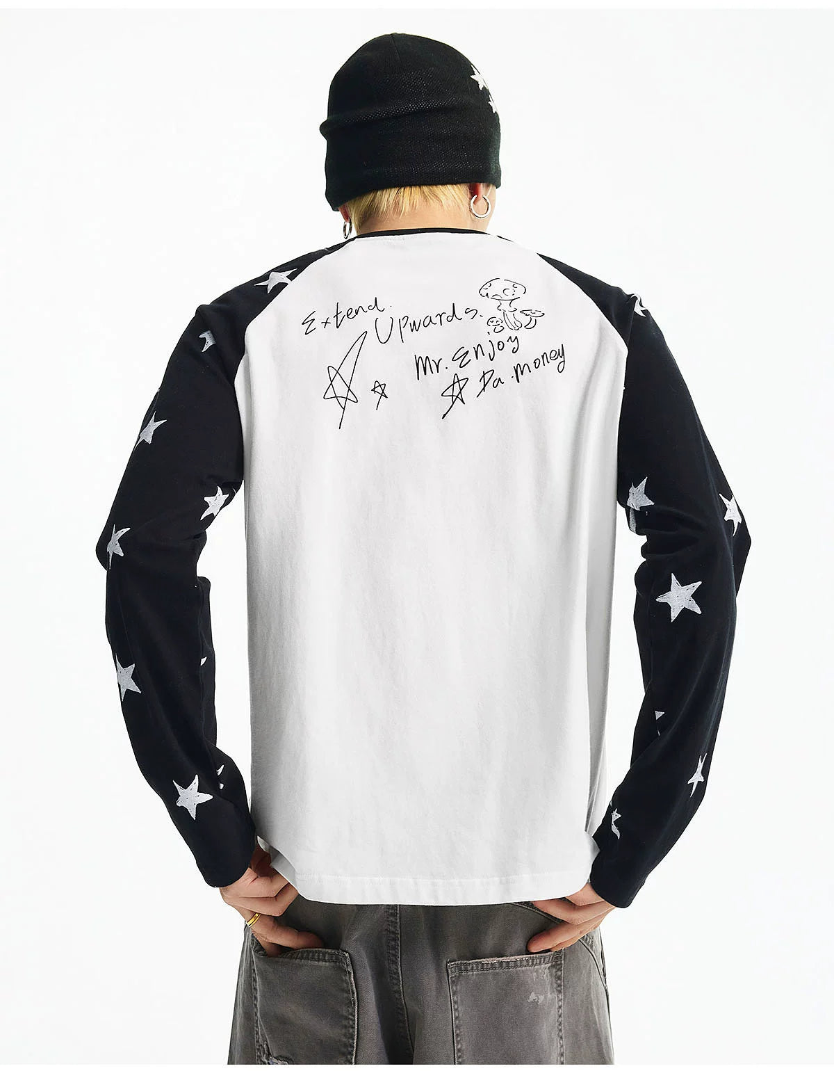 MEDM Spliced Star Pattern Long Sleeve