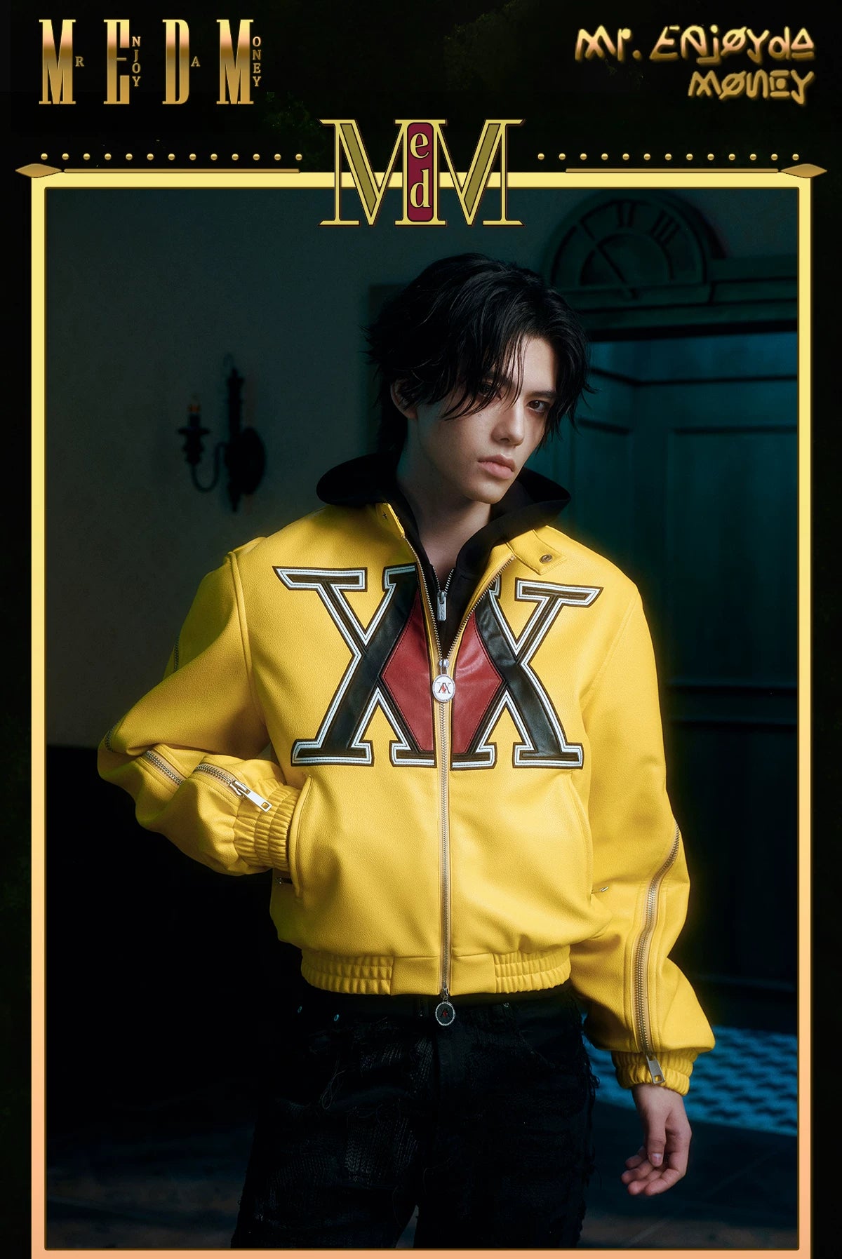 MEDM× Hunter PU leather jacket