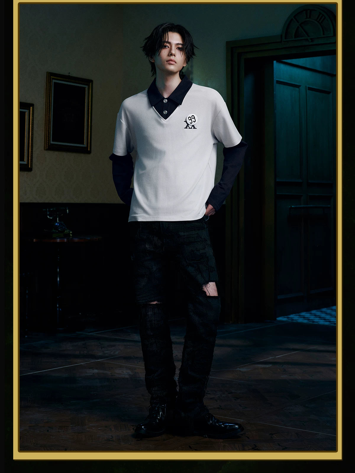 MEDM × Hunter Long-sleeve Polo shirt