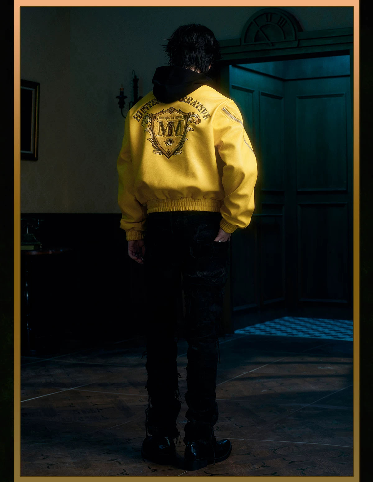MEDM× Hunter PU leather jacket