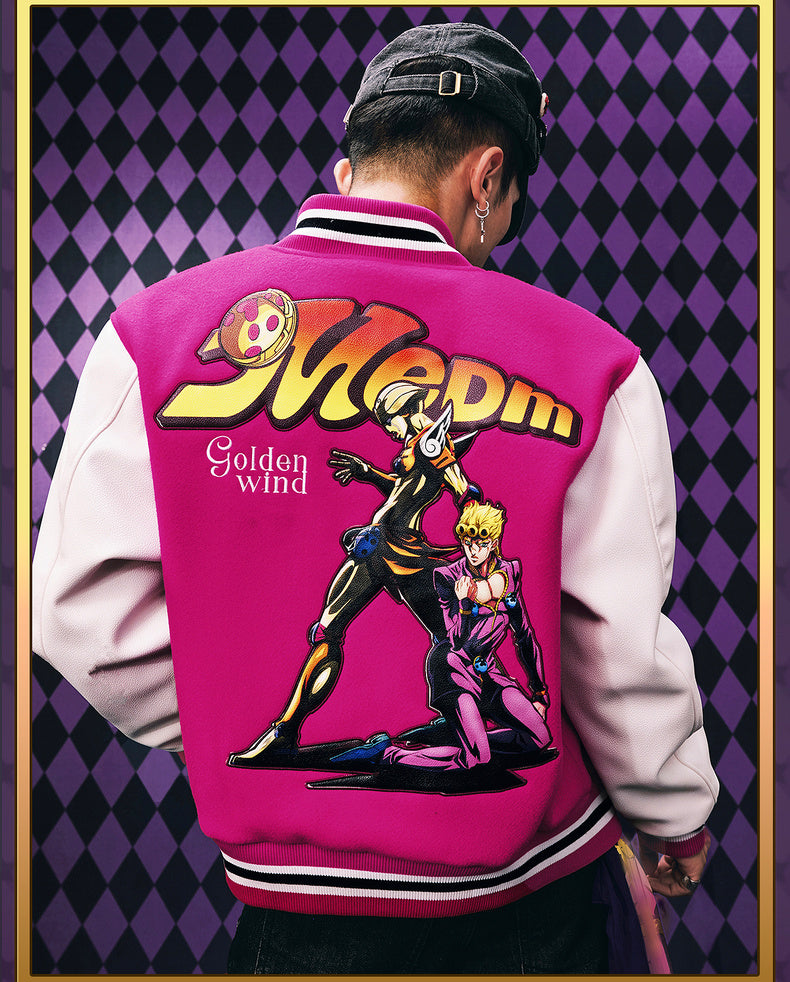 MEDM×JOJO's Bizarre Adventure Golden Wind Baseball jacket