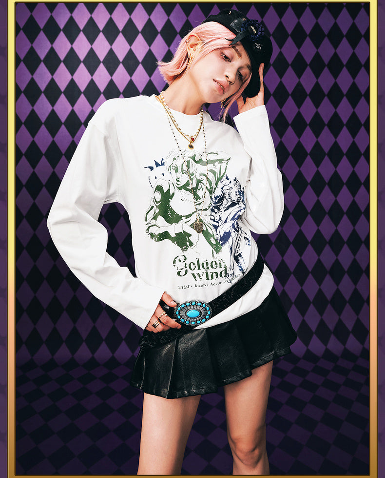 MEDM×JOJO's Bizarre Adventure Golden Wind Red and blue T-shirt