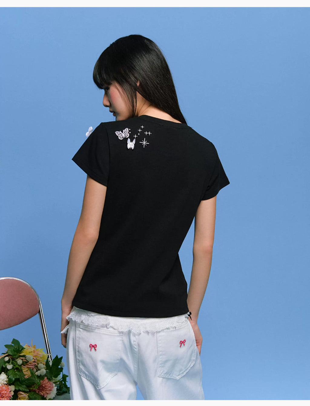MEDM 3D Butterfly Embroidery T-shirt