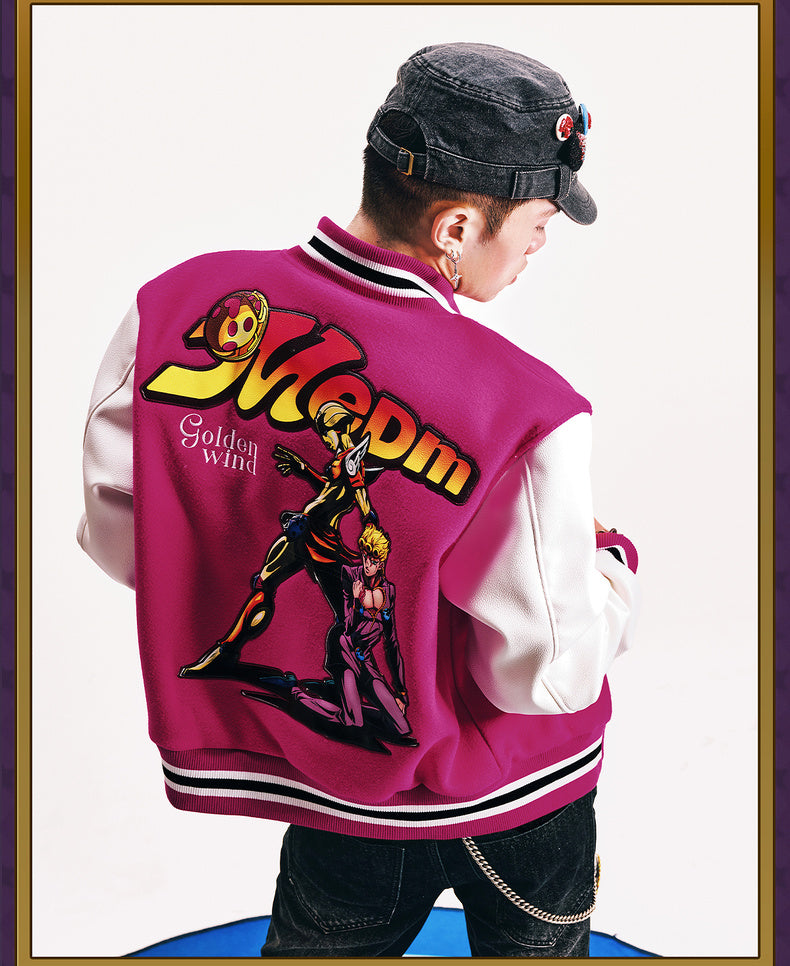 MEDM×JOJO's Bizarre Adventure Golden Wind Baseball jacket
