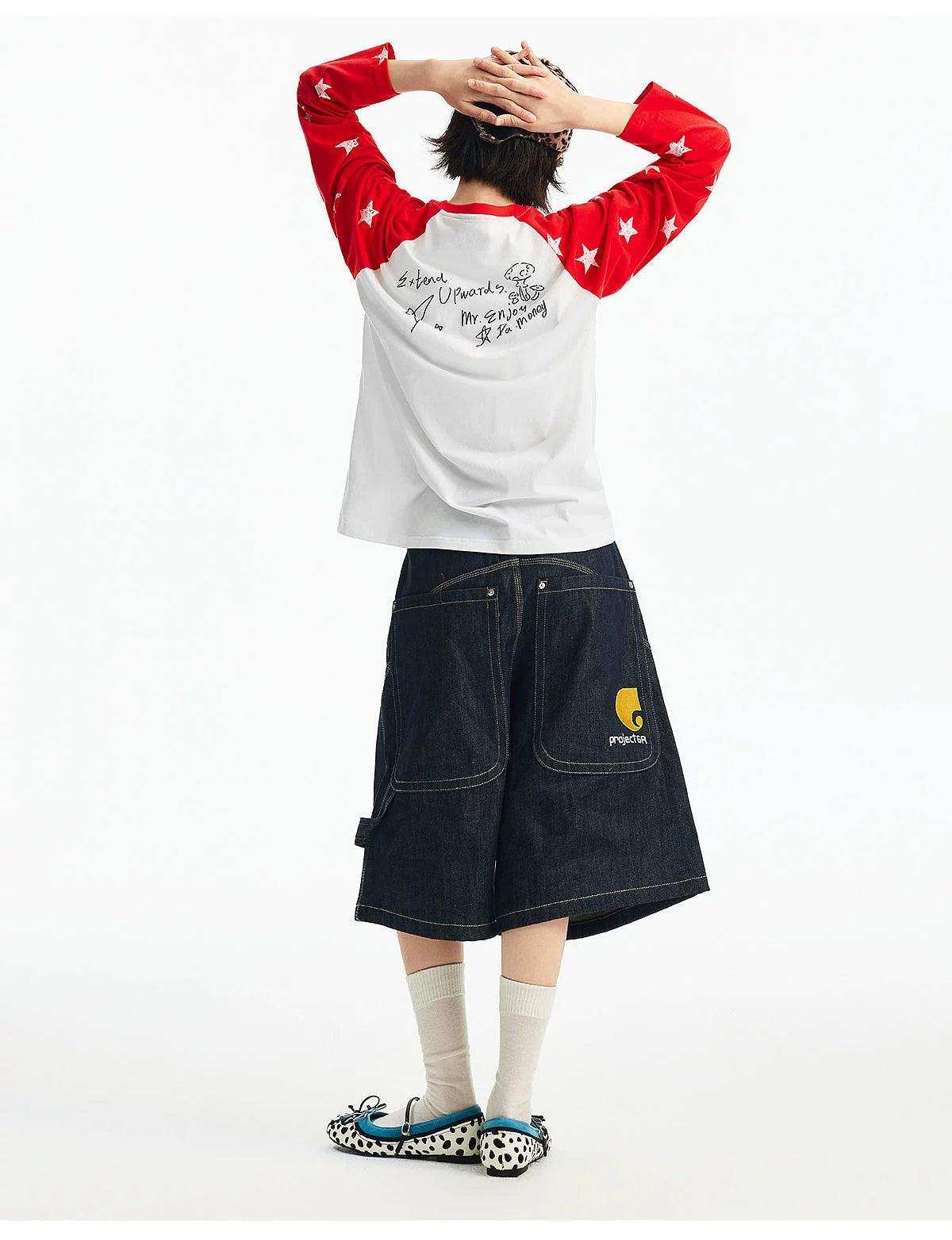 MEDM Spliced Star Pattern Long Sleeve