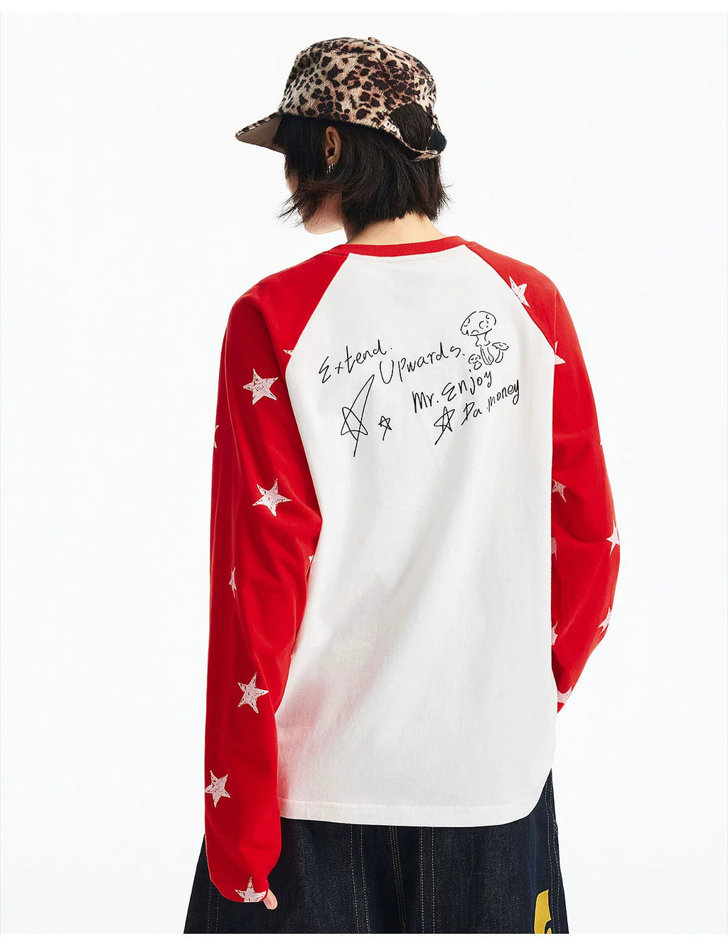MEDM Spliced Star Pattern Long Sleeve