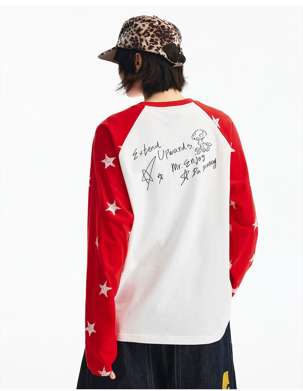 MEDM Spliced Star Pattern Long Sleeve