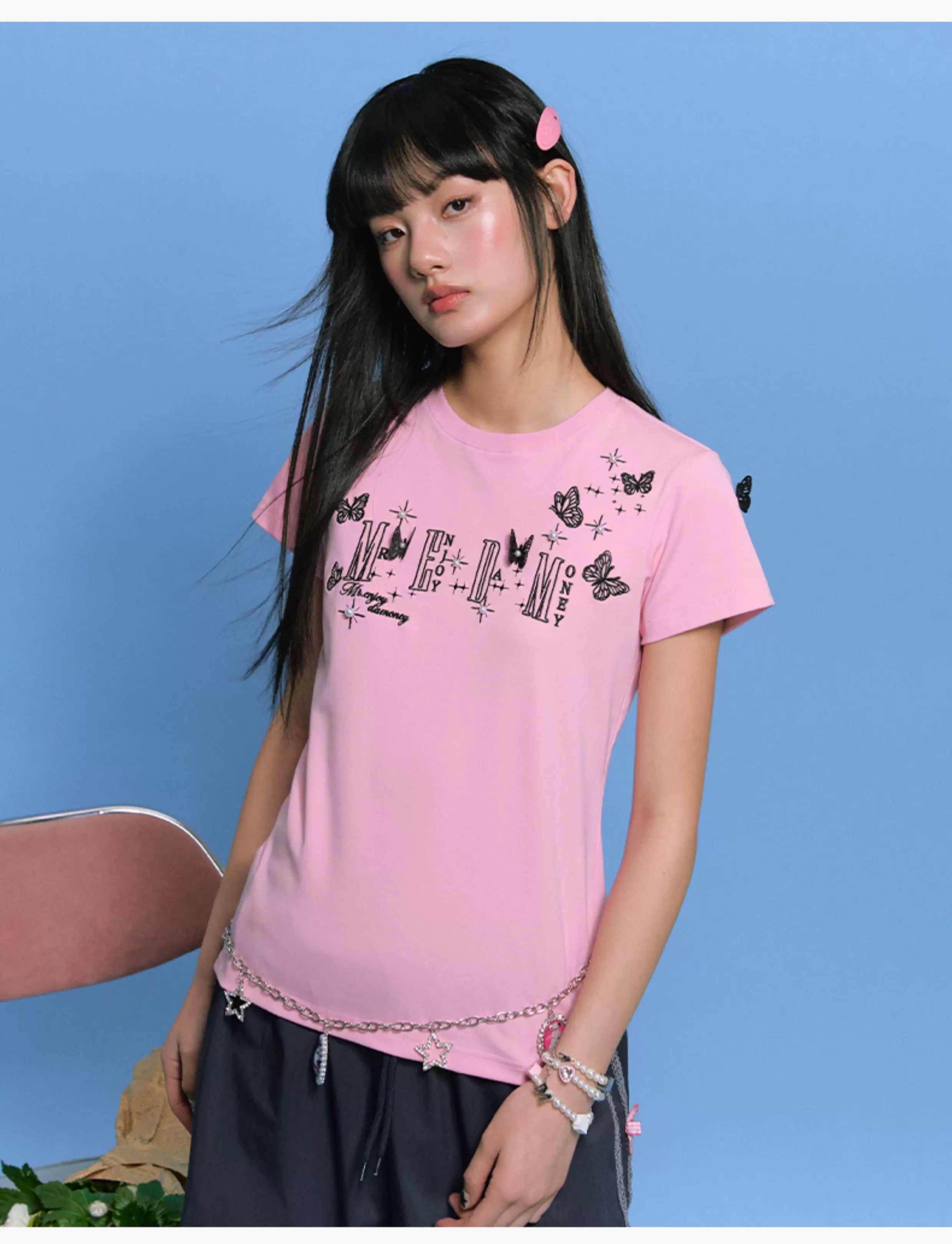 MEDM 3D Butterfly Embroidery T-shirt