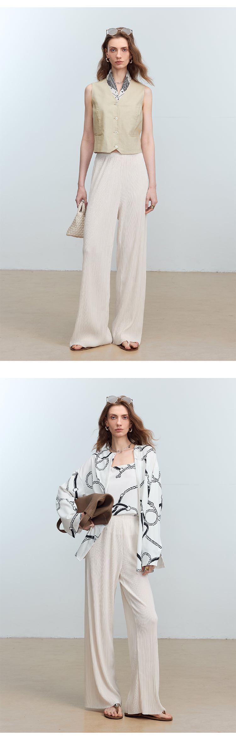 CHENE YI Miyake Pleated Long Pants