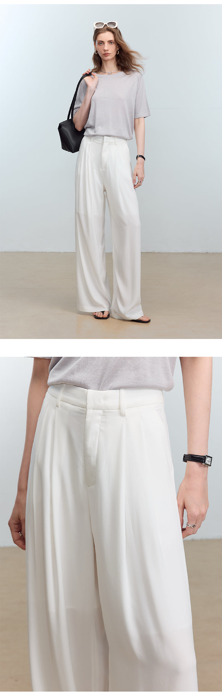 CHENE YI Long dress pants with three pleats