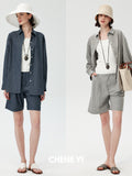 CHENE YI Hemp Shirt and Shorts Set