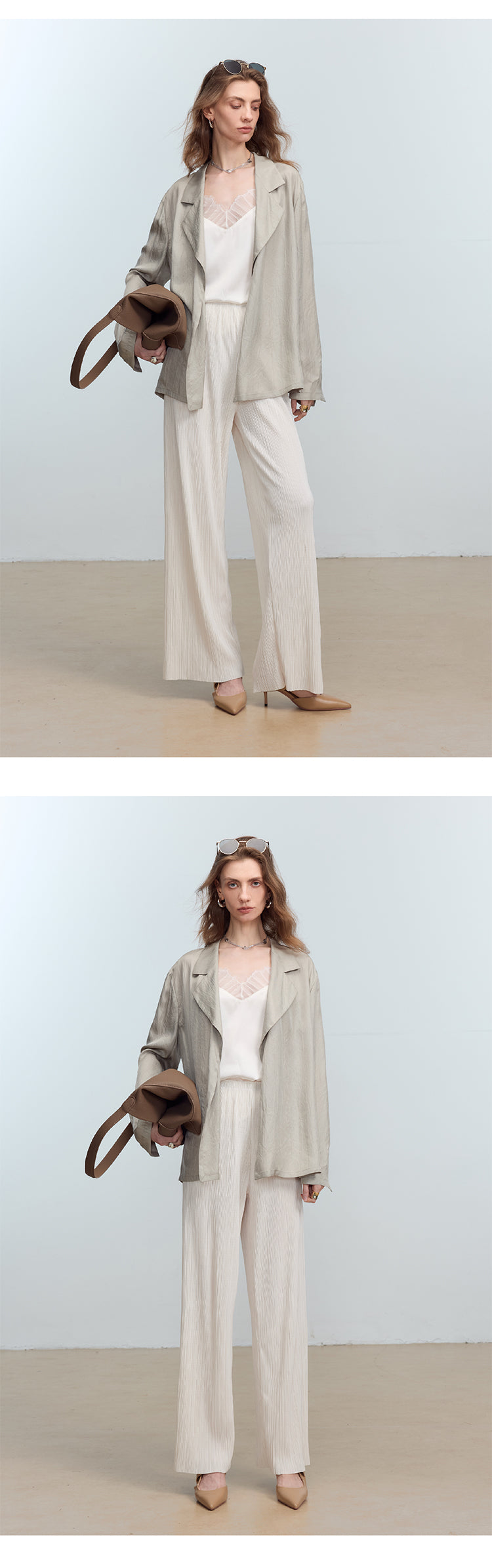 CHENE YI Miyake Pleated Long Pants