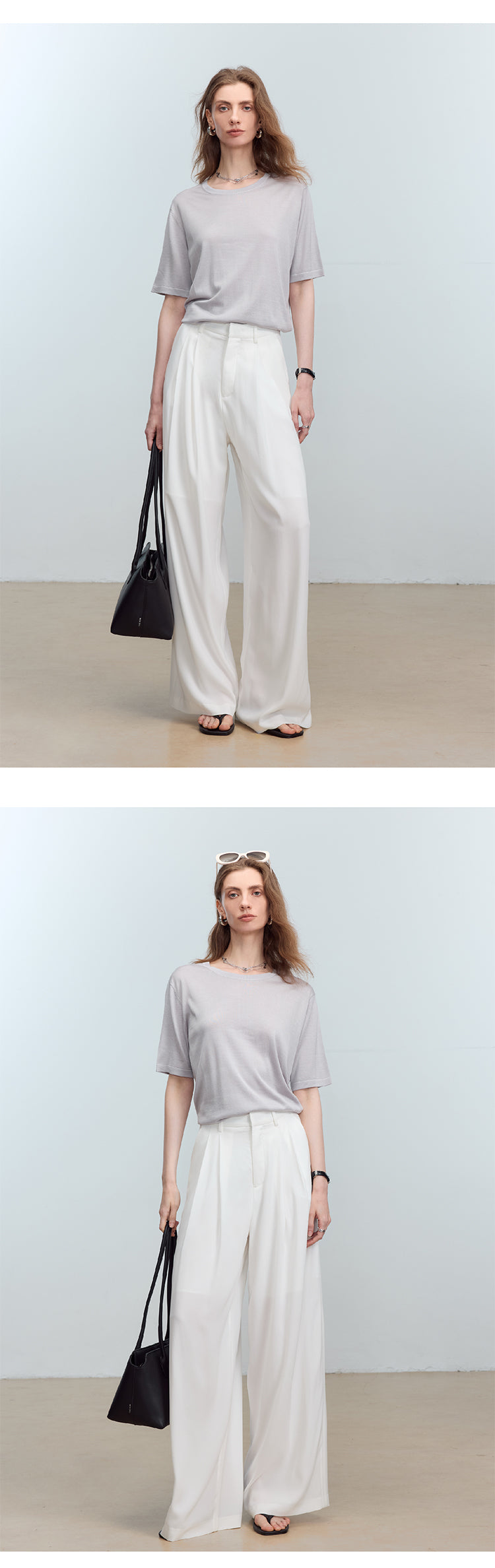 CHENE YI Long dress pants with three pleats