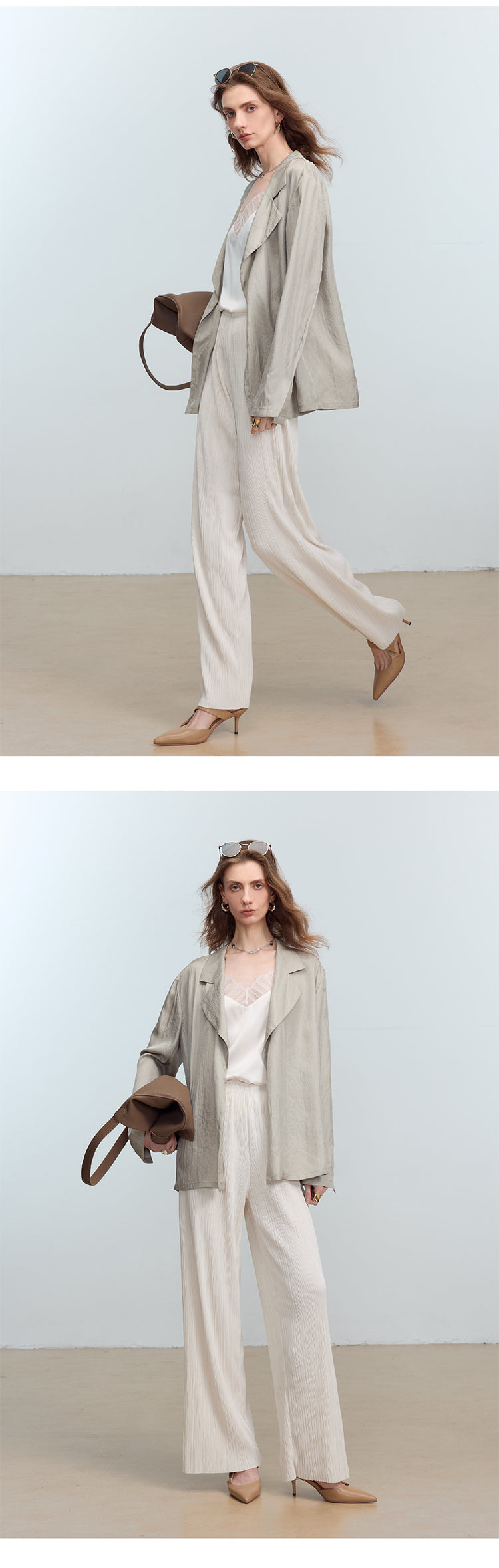 CHENE YI Miyake Pleated Long Pants