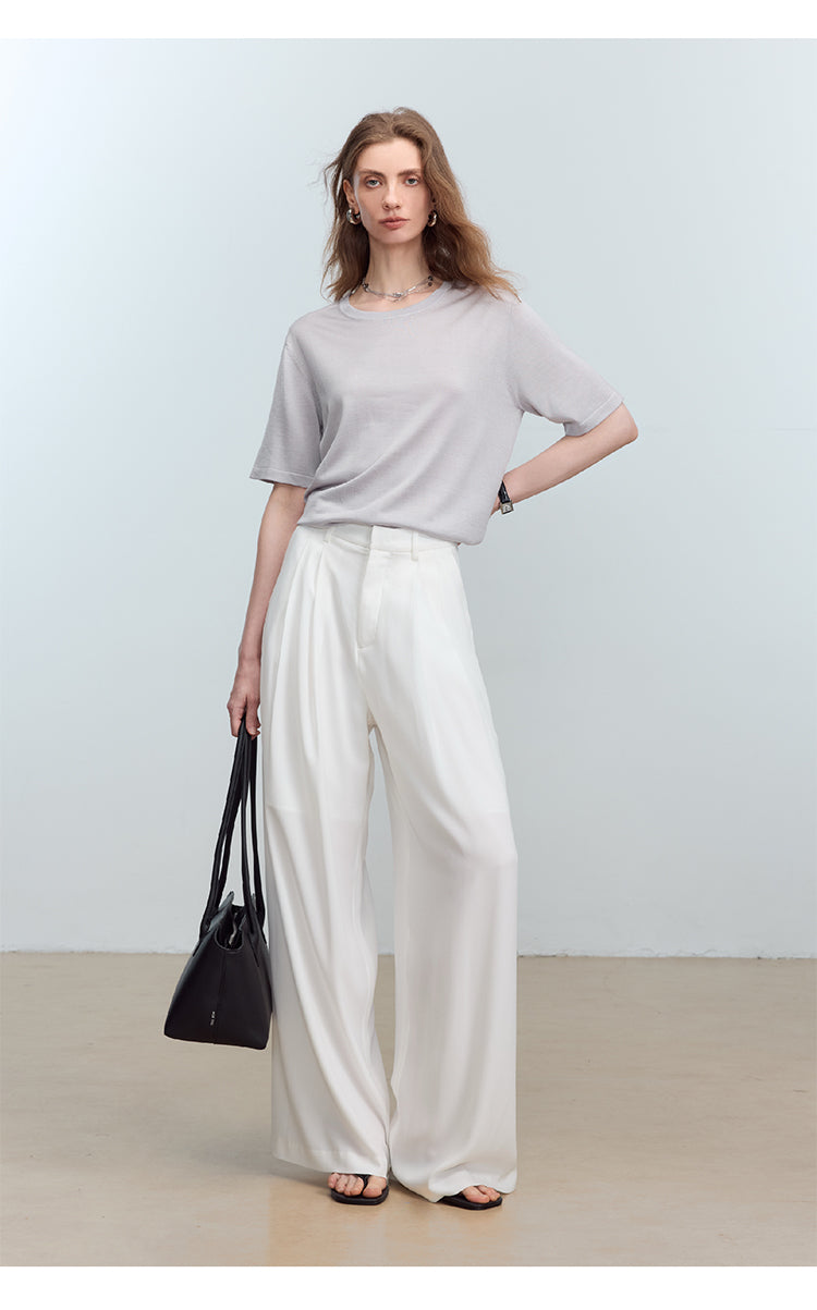 CHENE YI Long dress pants with three pleats