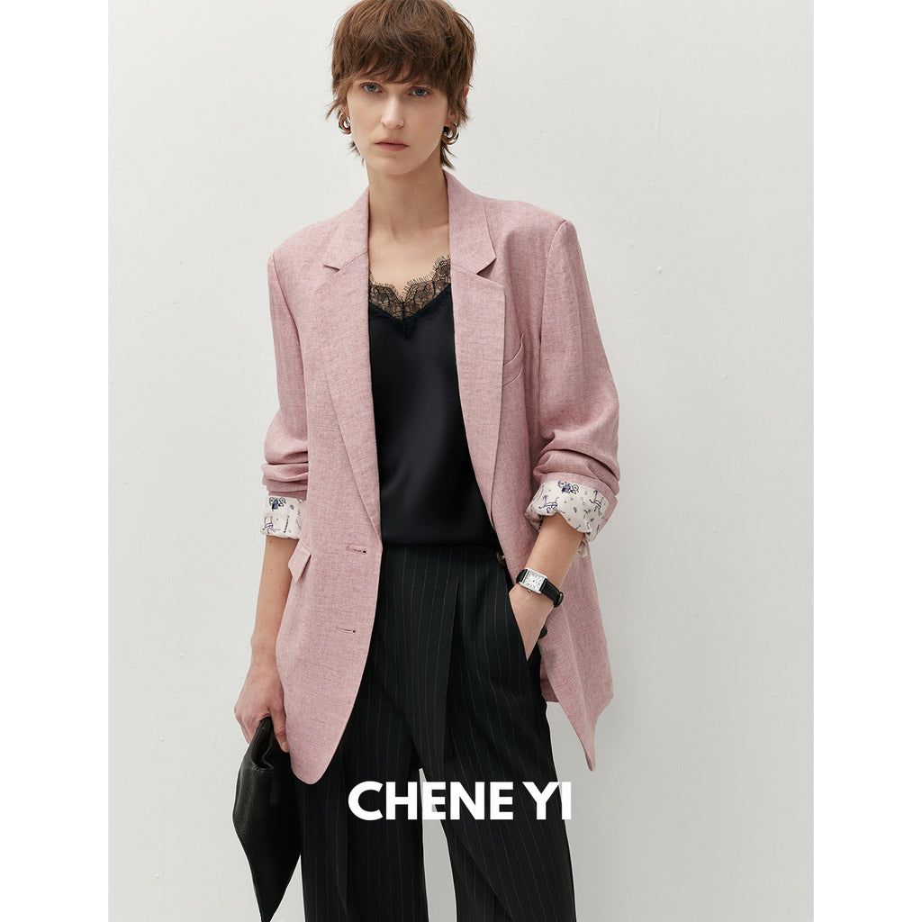 CHENE YI Lace-trimmed silk camisole