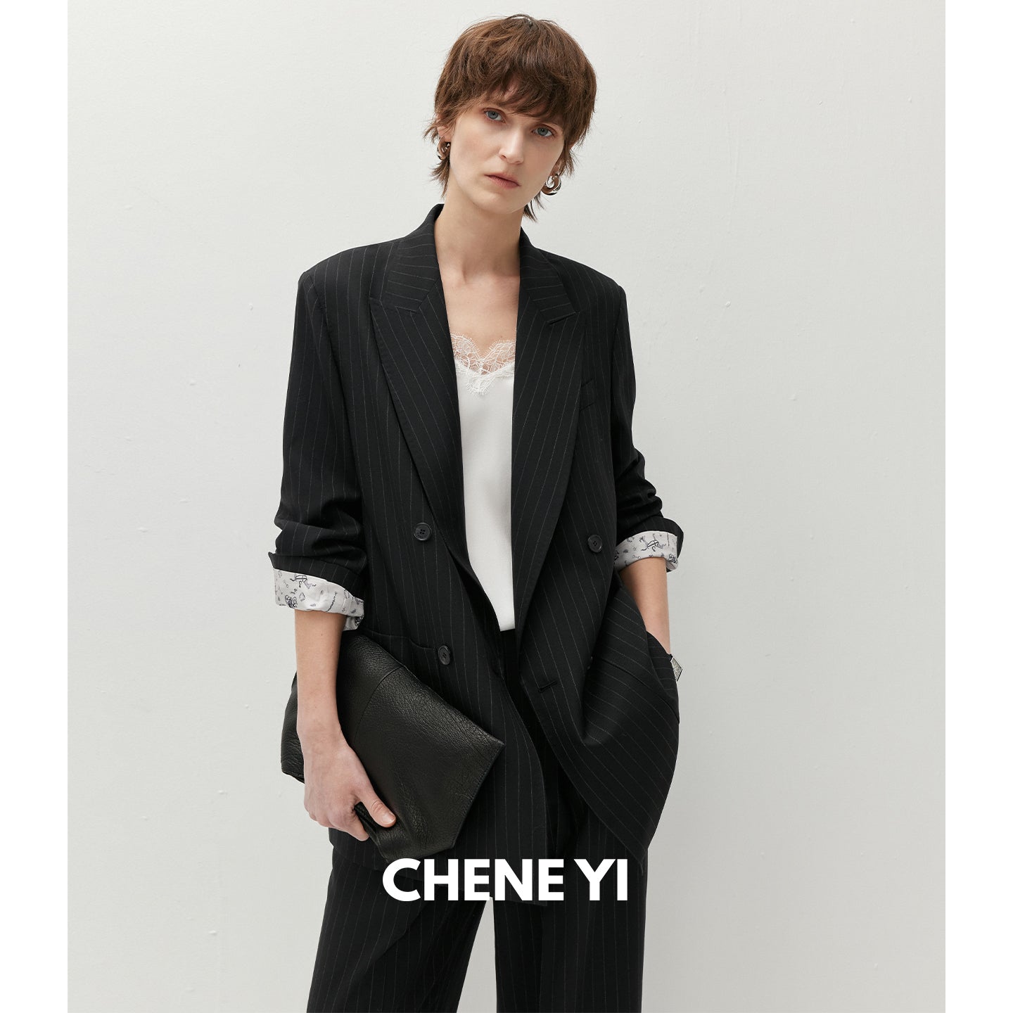 CHENE YI Lace-trimmed silk camisole