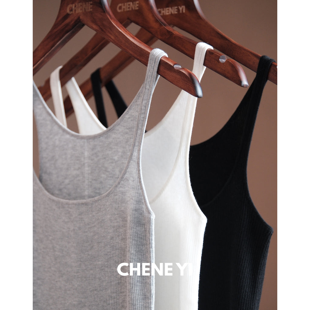 CHENE YI Tencel Cashmere U-shaped Vest