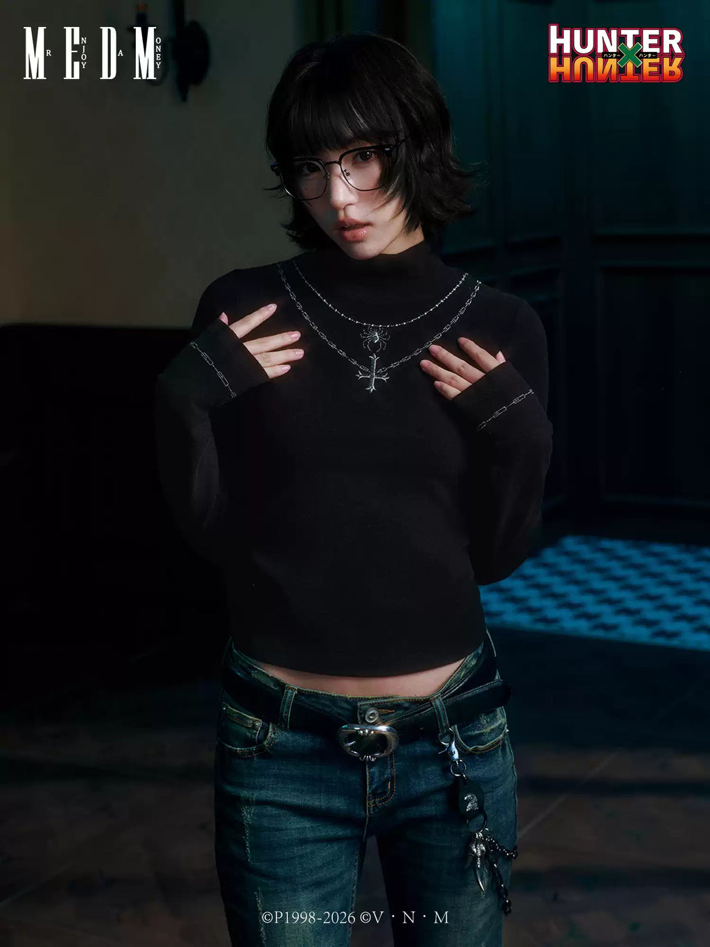 MEDM × Hunter  Long-sleeve fitted top