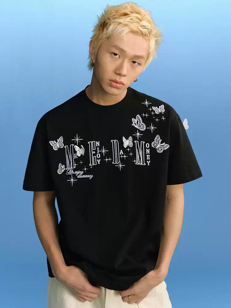 MEDM 3D Butterfly Embroidery T-shirt