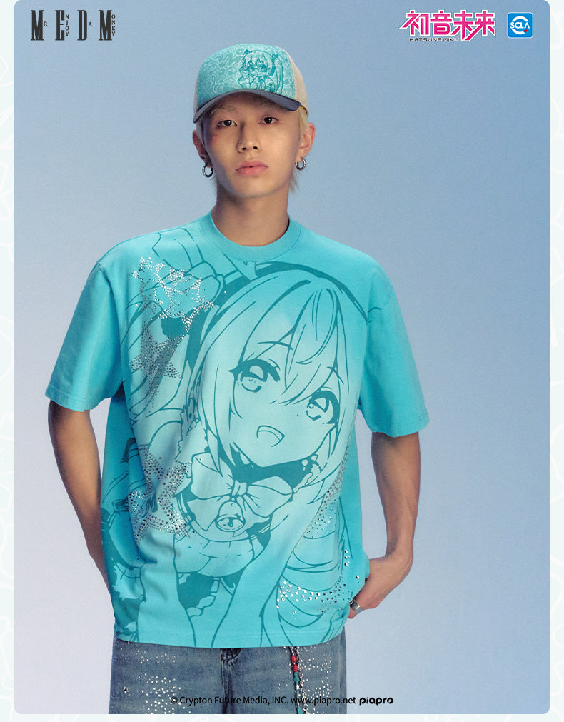 MEDM×Hatsune Miku Water-washed T-Shirts