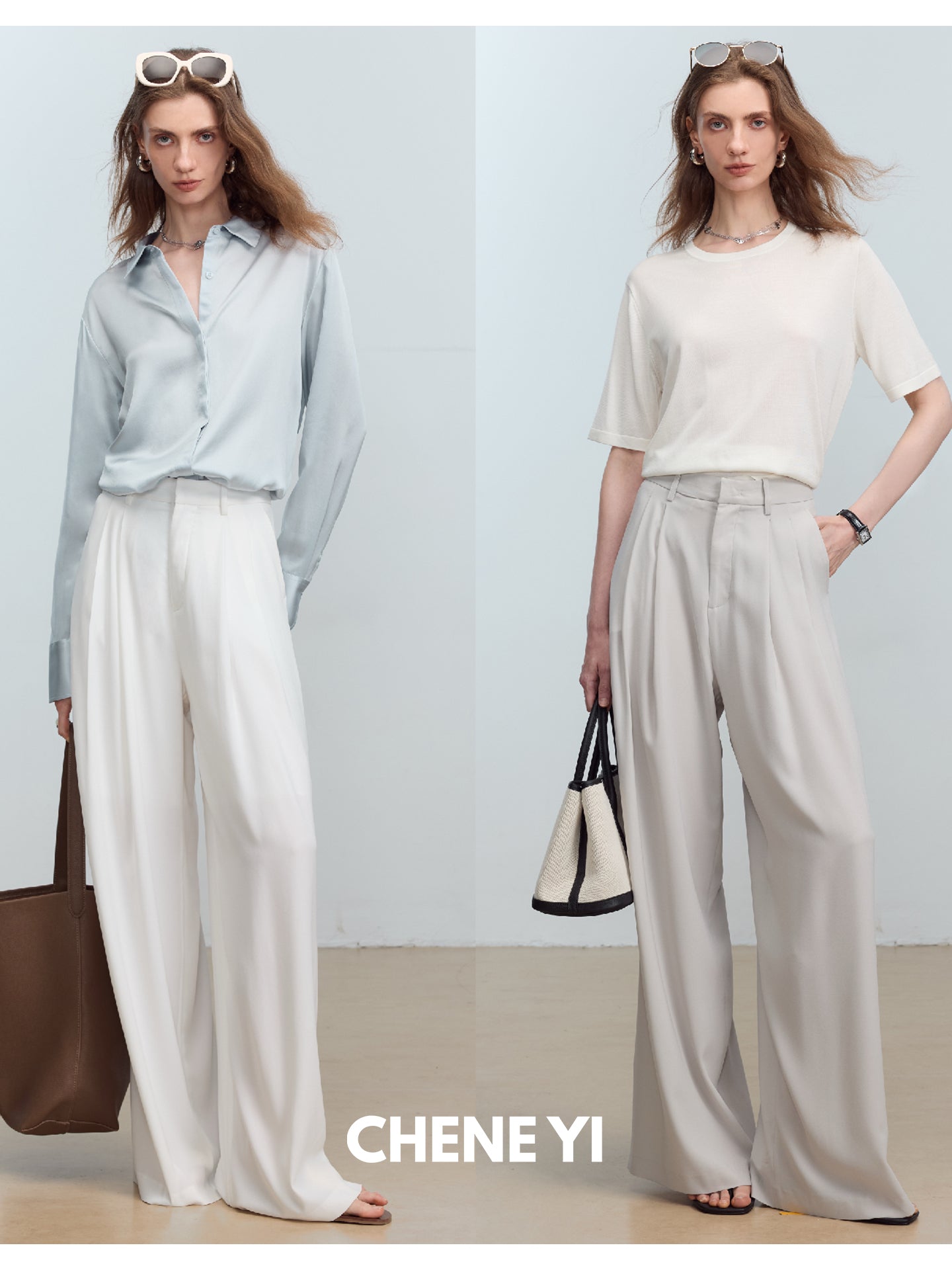 CHENE YI Long dress pants with three pleats