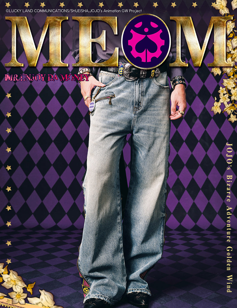 MEDM×JOJO's Bizarre Adventure Golden Wind Zipper jeans