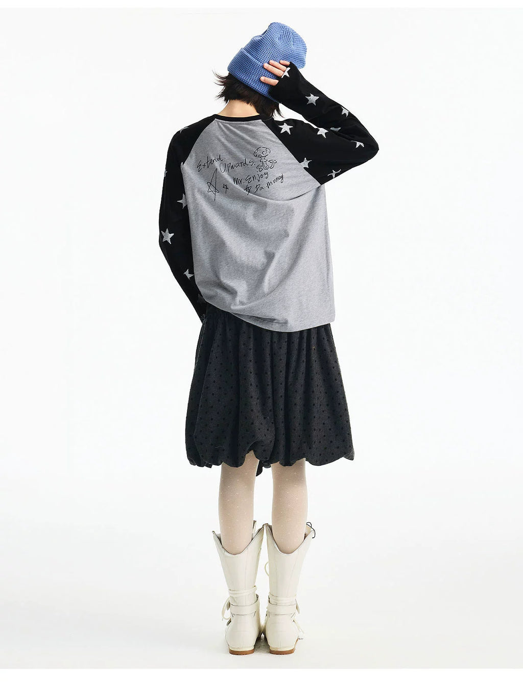 MEDM Spliced Star Pattern Long Sleeve