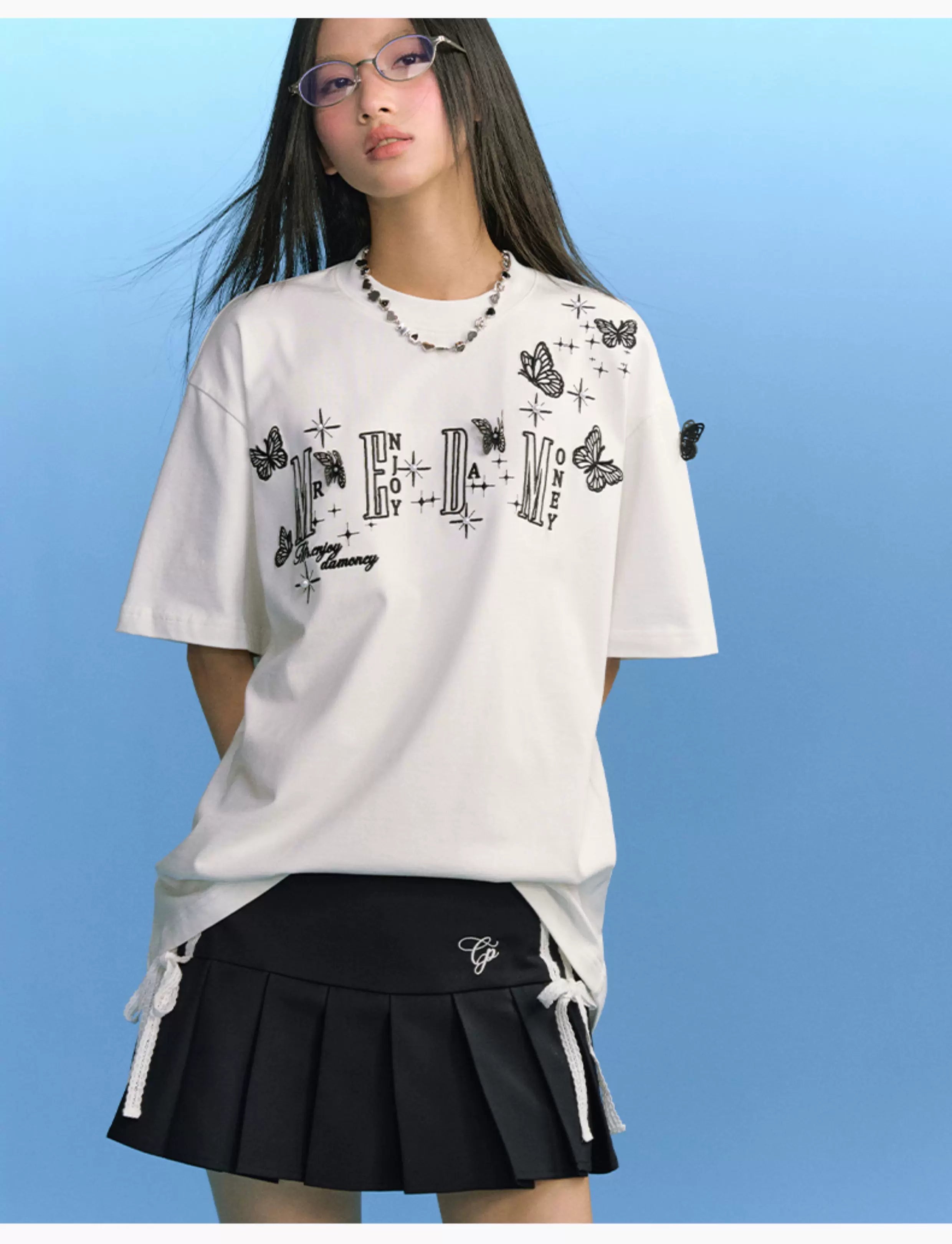 MEDM 3D Butterfly Embroidery T-shirt