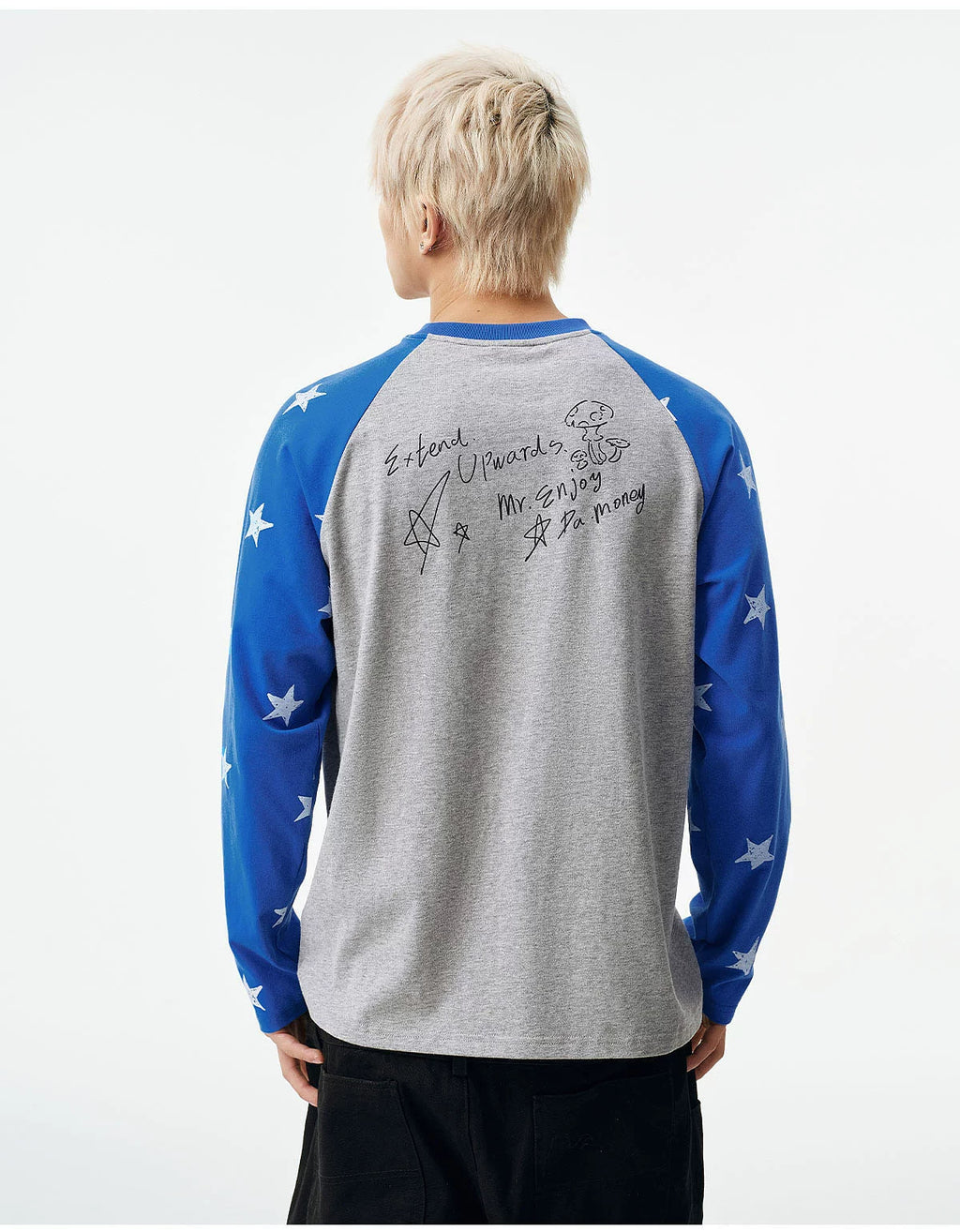 MEDM Spliced Star Pattern Long Sleeve