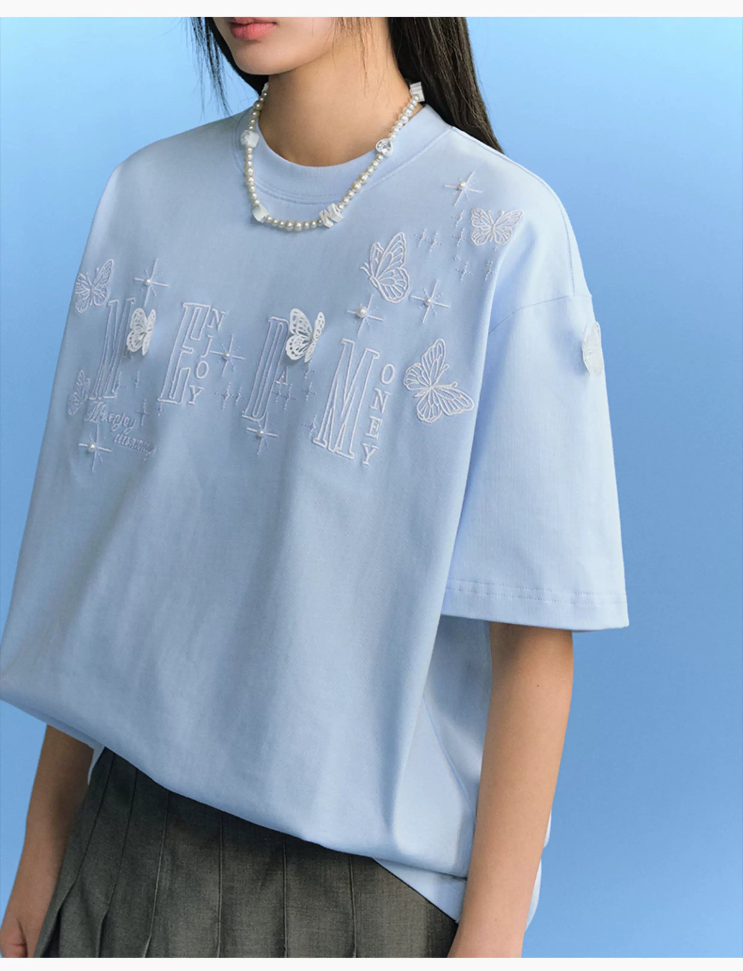 MEDM 3D Butterfly Embroidery T-shirt