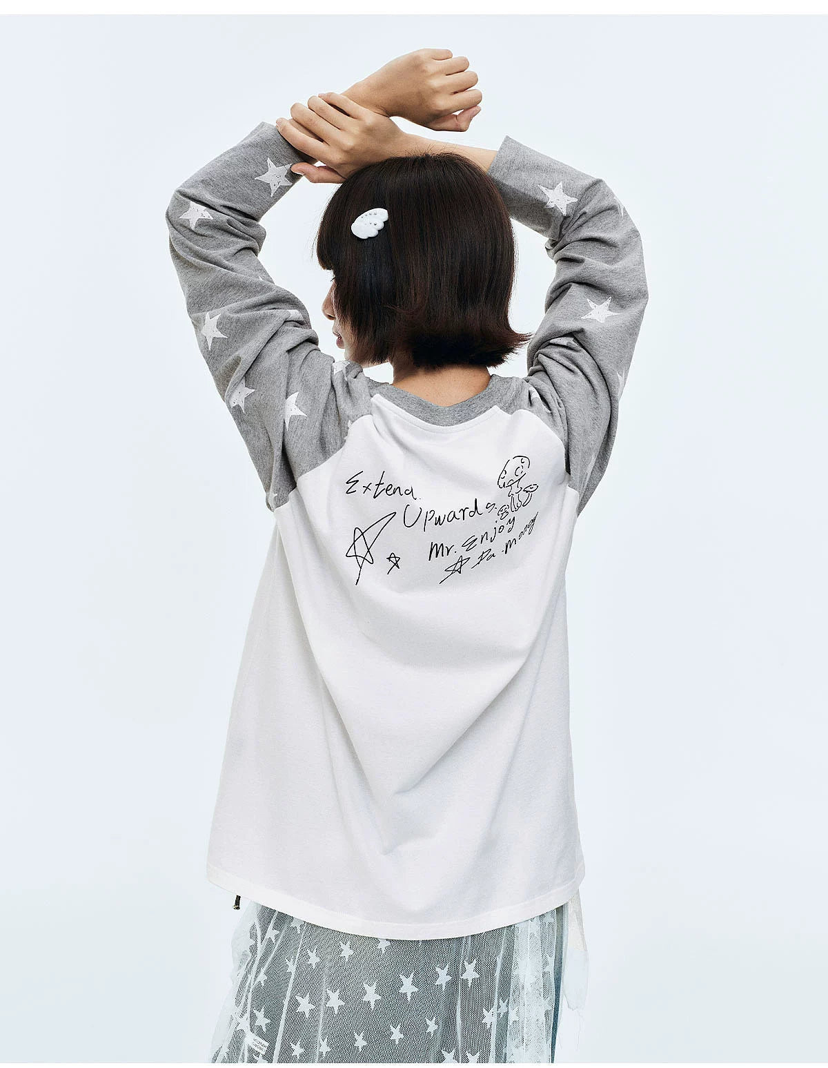 MEDM Spliced Star Pattern Long Sleeve