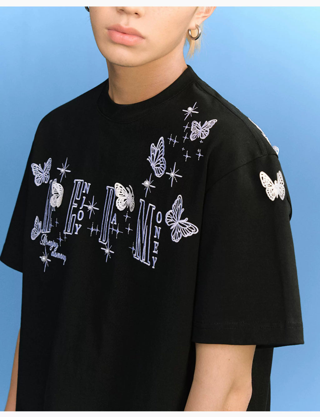 MEDM 3D Butterfly Embroidery T-shirt