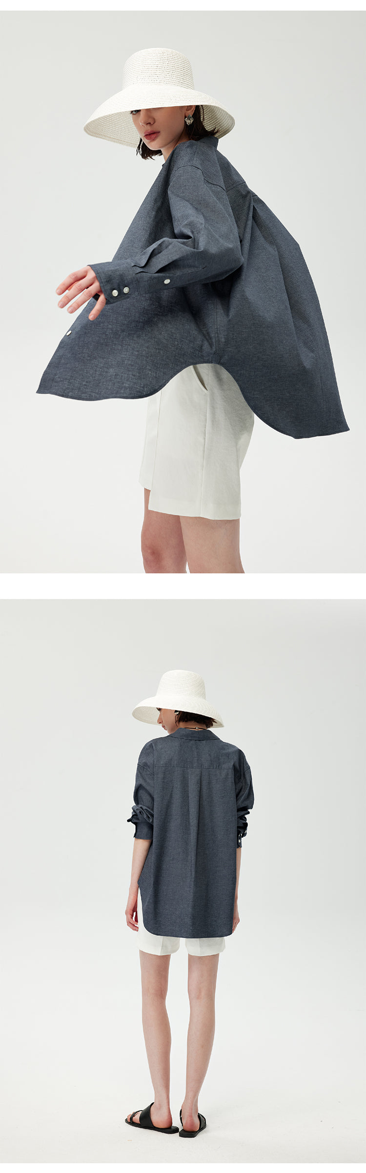 CHENE YI Hemp Shirt and Shorts Set