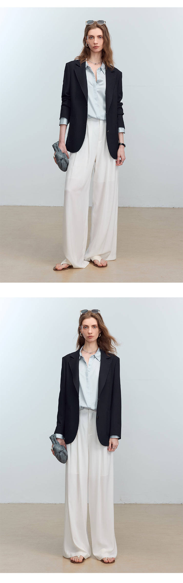 CHENE YI Long dress pants with three pleats