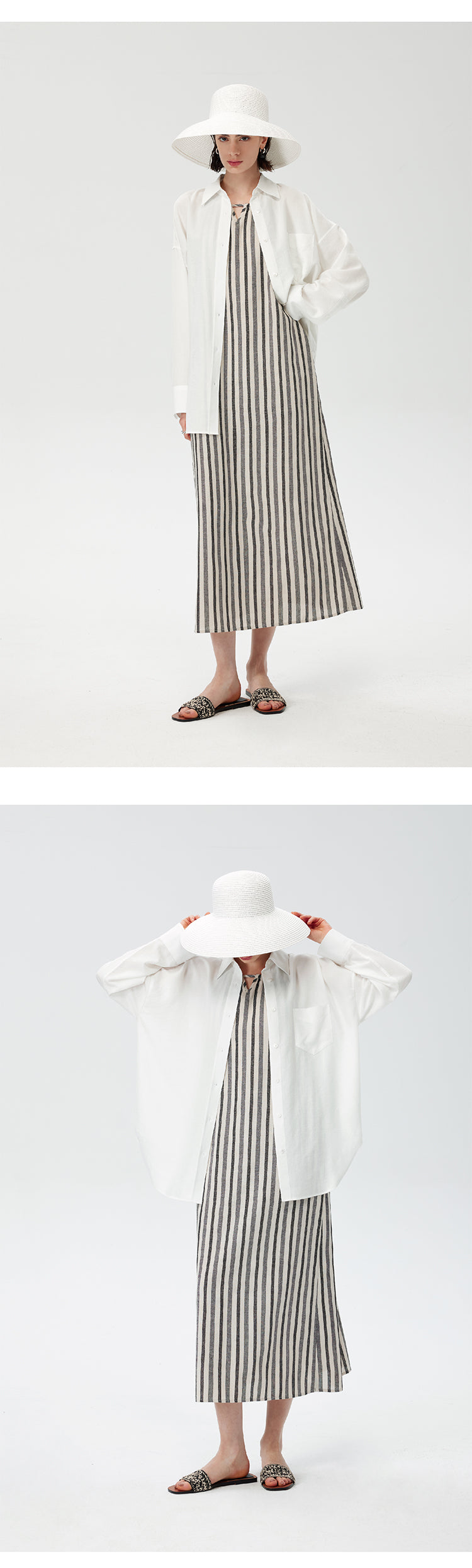 CHENE YI Linen Sun Protection Shirt and Shorts Set