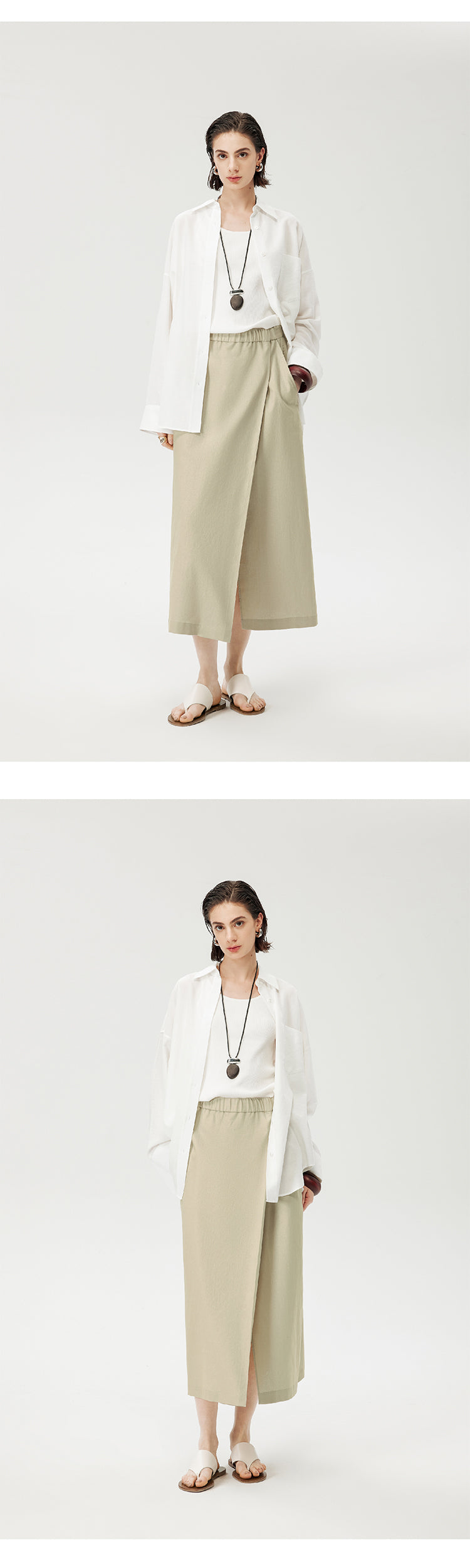 CHENE YI Linen Sun Protection Shirt and Shorts Set