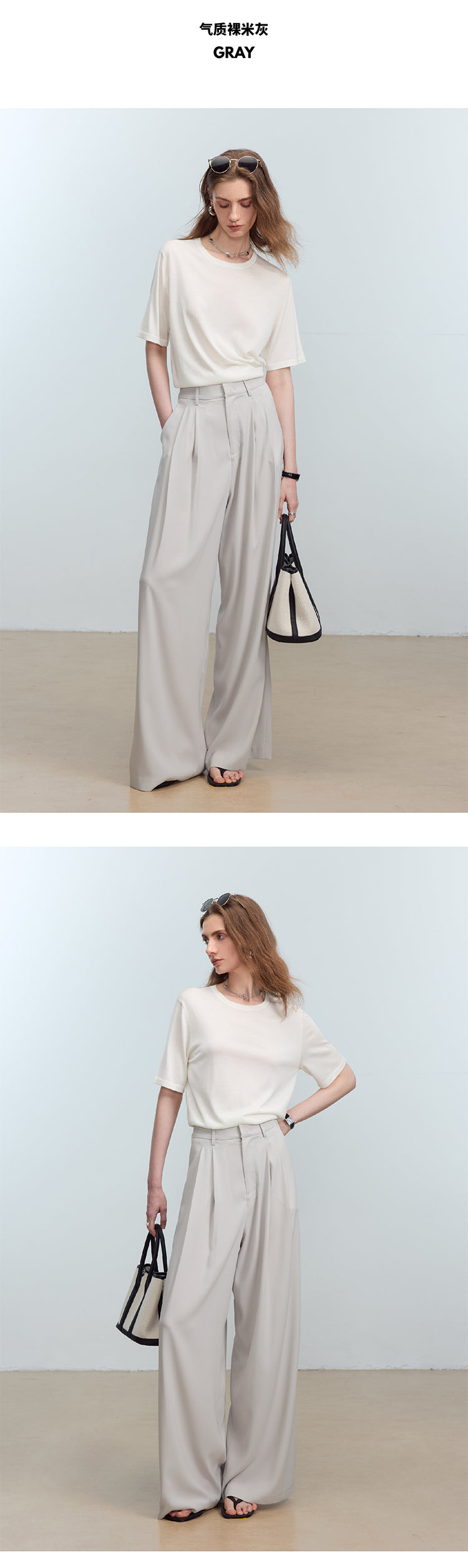 CHENE YI Long dress pants with three pleats
