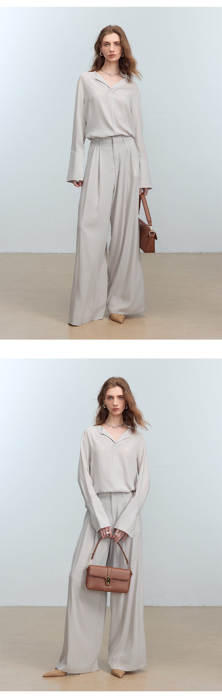 CHENE YI Long dress pants with three pleats